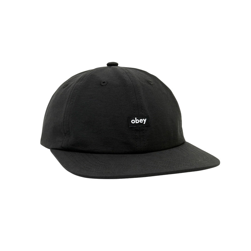 Obey Lower Case Tech  6 Panel Cappello Black