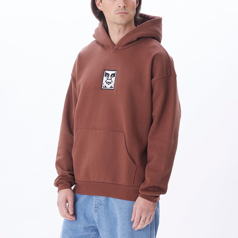 Obey Icon Extra Heavy Felpa Cappuccio Sepia