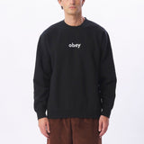 Obey Lowercase Felpa Girocollo Black