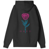 Obey Barbwire Flower Premium Felpa Cappuccio Black