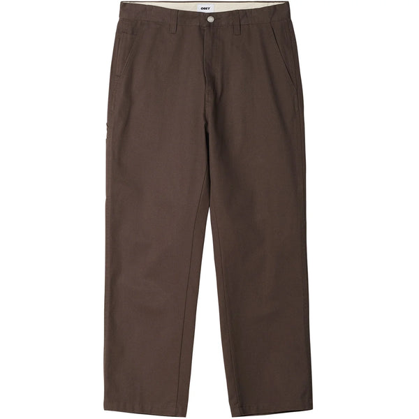 Obey Hardwork Carpenter Pantaloni Dark Brown