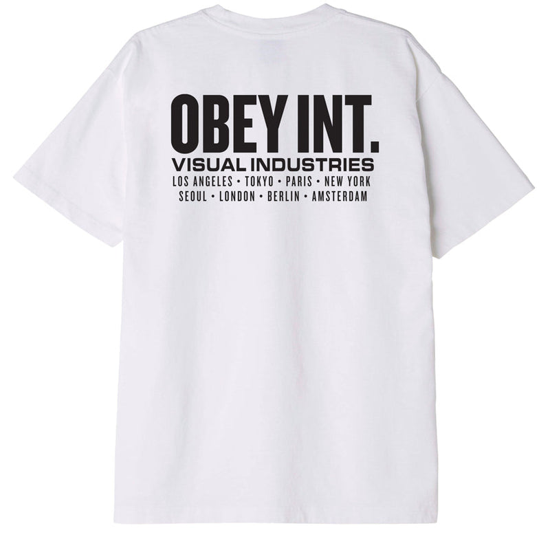 Obey Int. Visual Industries Heavyweight Maglietta Manica Corta White