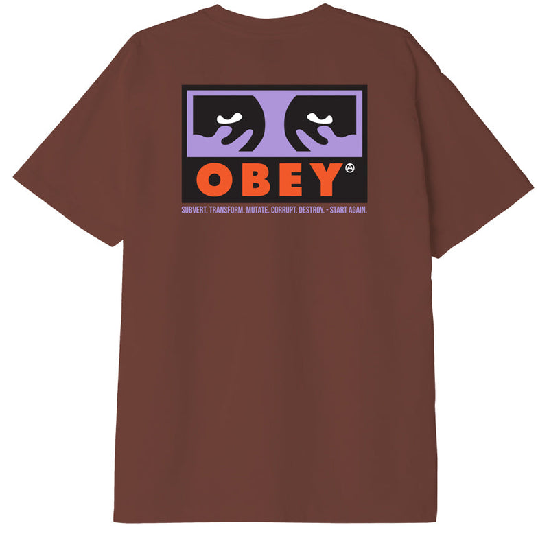 Obey Subvert Heavyweight Maglietta Manica Corta Sepia