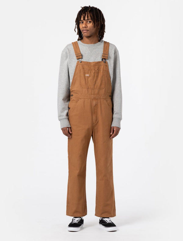 Dickies Classic Duck Canvas Bib Stone Washed Brown Duck