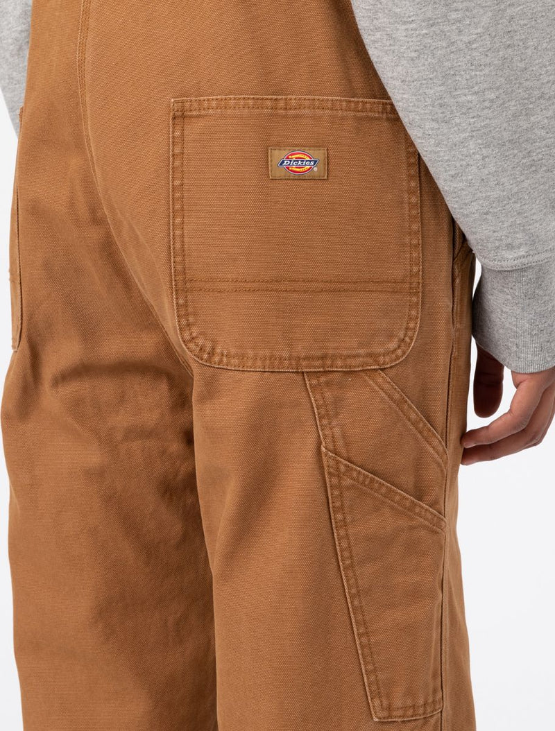 Dickies Classic Duck Canvas Bib Stone Washed Brown Duck