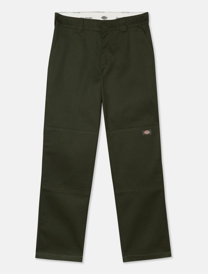 Dickies Slim Straight Double Knee Rec Pantaloni Olive Green