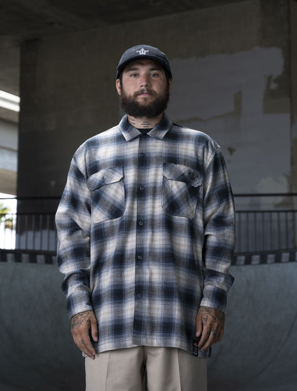 Dickies Ronnie Sandoval Plaid Camicia Manica Lunga Blue Ombre Plaid