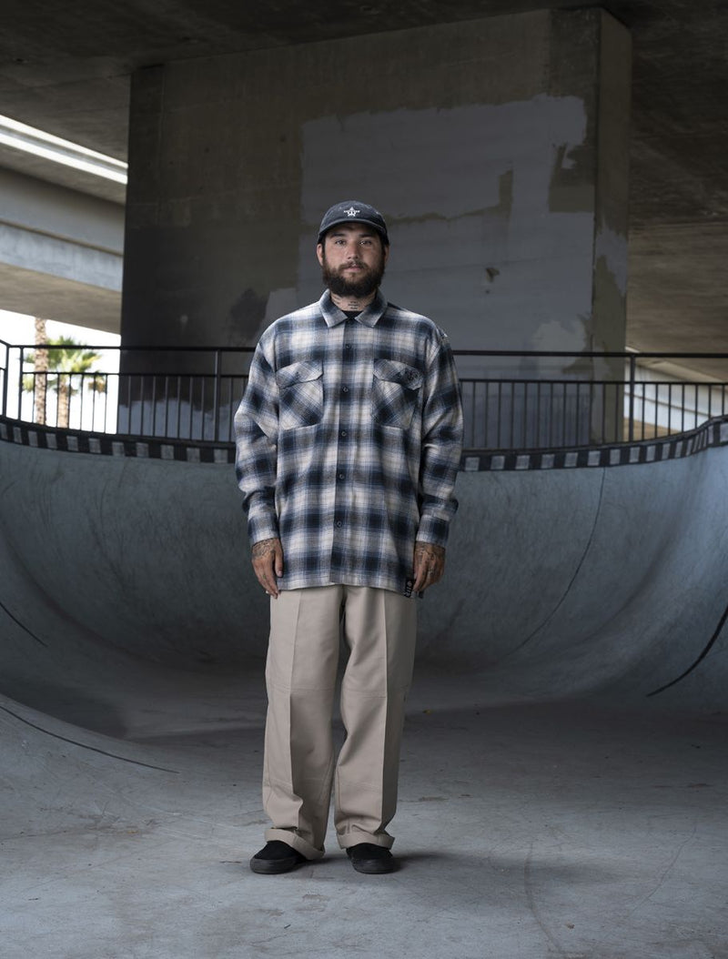 Dickies Ronnie Sandoval Plaid Camicia Manica Lunga Blue Ombre Plaid