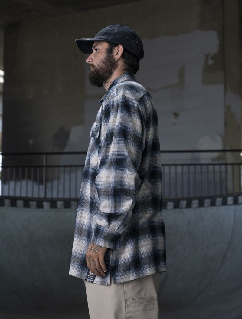 Dickies Ronnie Sandoval Plaid Camicia Manica Lunga Blue Ombre Plaid