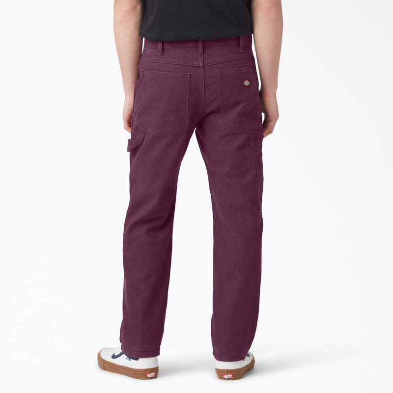 Dickies Duck Canvas Carpenter  Pantaloni Grape Wine Stone Washed