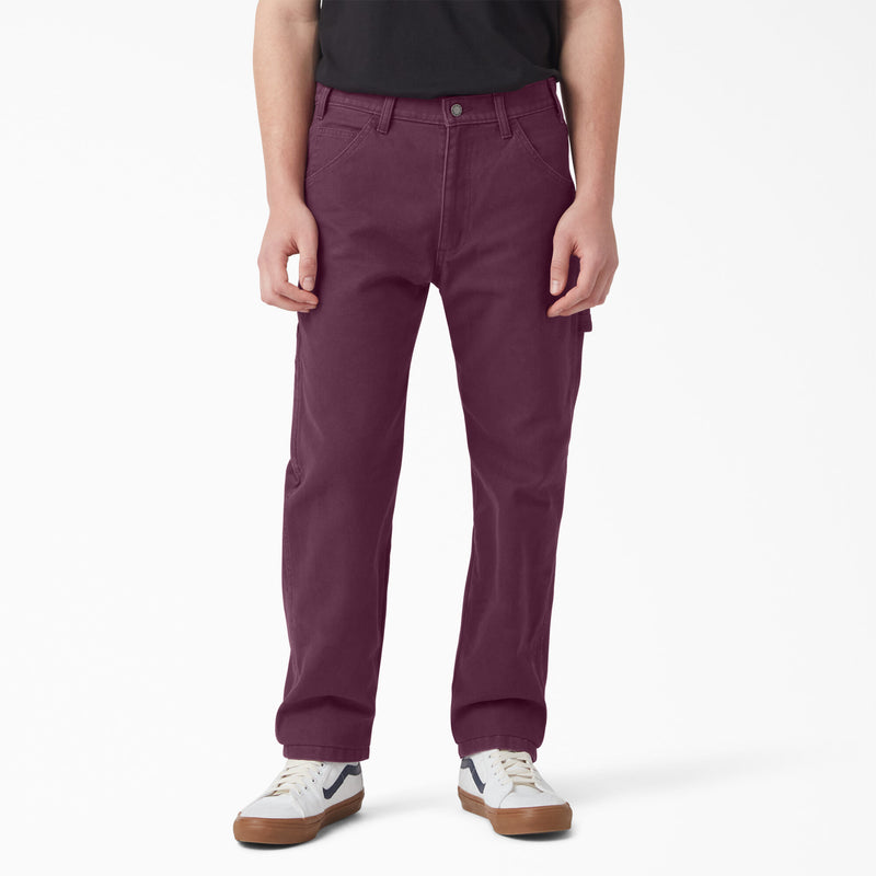 Dickies Duck Canvas Carpenter  Pantaloni Grape Wine Stone Washed