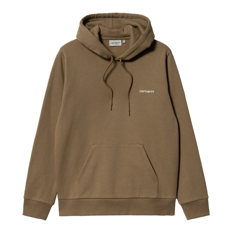 Carhartt Script Embroidery Felpa Cappuccio Buffalo/White