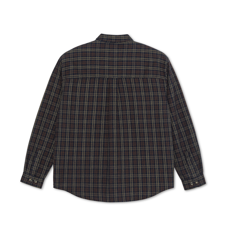 Polar Skate Co. Mitchell Flannel Camicia Manica Lunga Navy/Brown