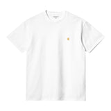 Carhartt Chase Maglietta Manica Corta White/Gold