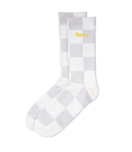 Butter Goods Checkered  Calzini Light Grey