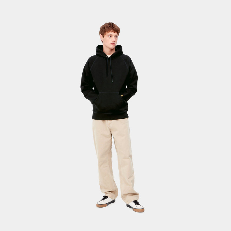 Carhartt Chase Felpa Cappuccio Black/Gold