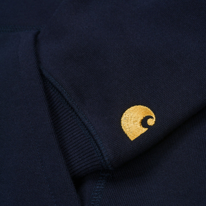 Carhartt Chase Felpa Cappuccio Dark Navy/Gold