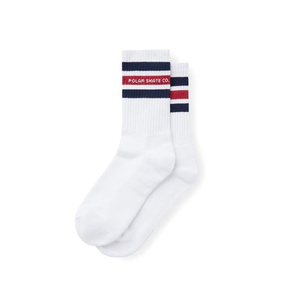 Polar Skate Co. Stripe Calzini White/Navy/Red