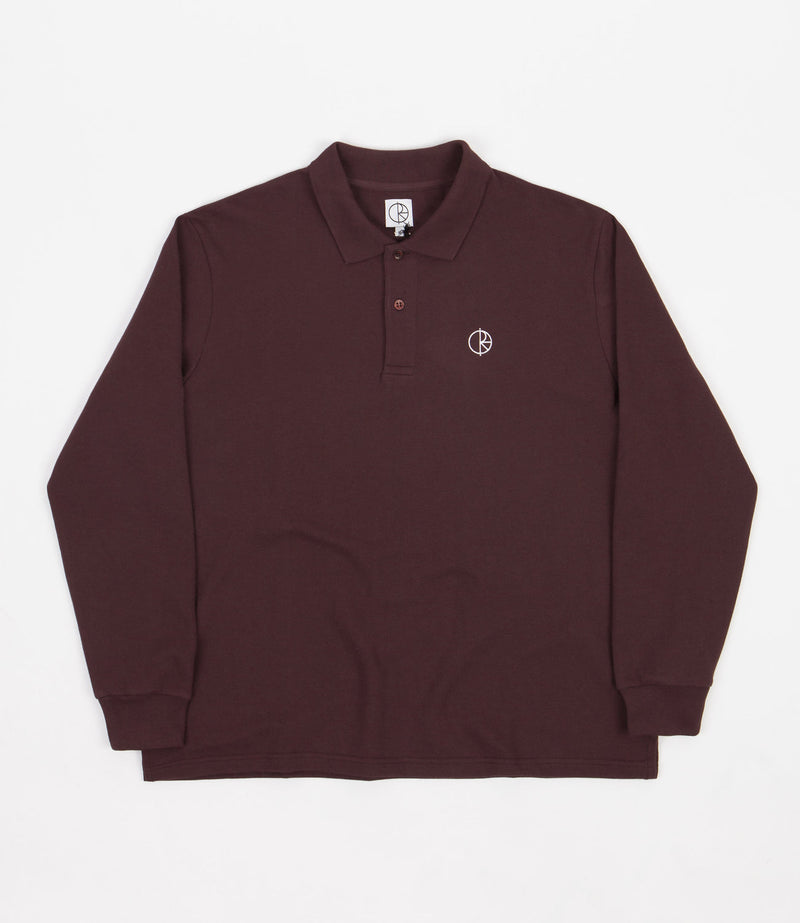 Polar Skate Co. Polo Maglietta Manica Lunga Bordeaux