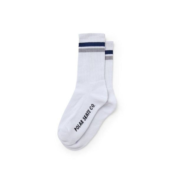 Polar Skate Co. Stripe Calzini White/Navy/Grey