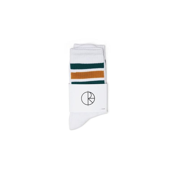 Polar Skate Co. Stripe Calzini White/Teal/Orange